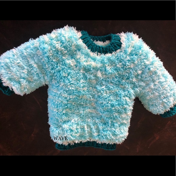 Hand knit sherpa pullover-super cute & dreamy soft - Picture 3 of 10